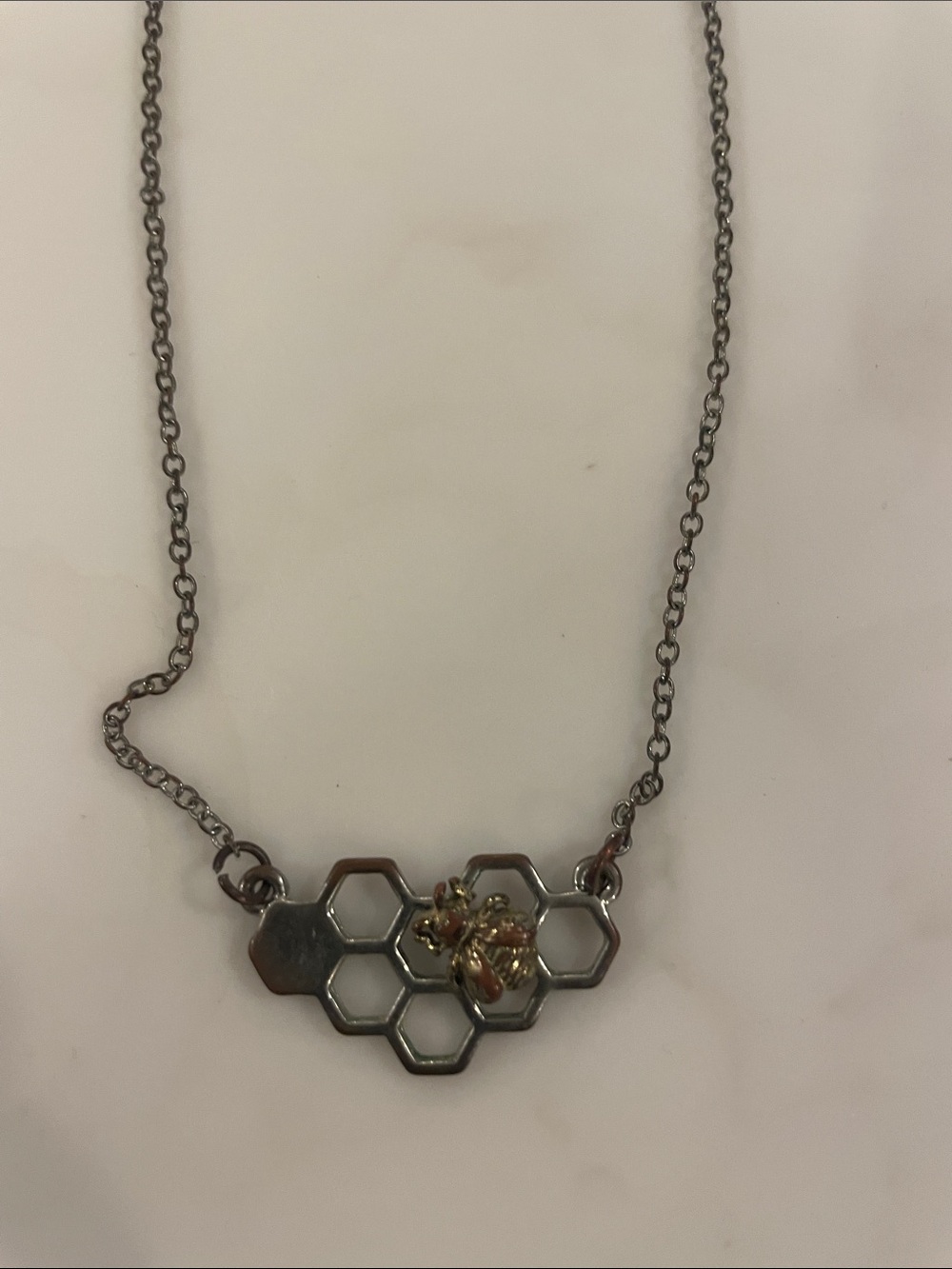 Honey Comb bee necklace